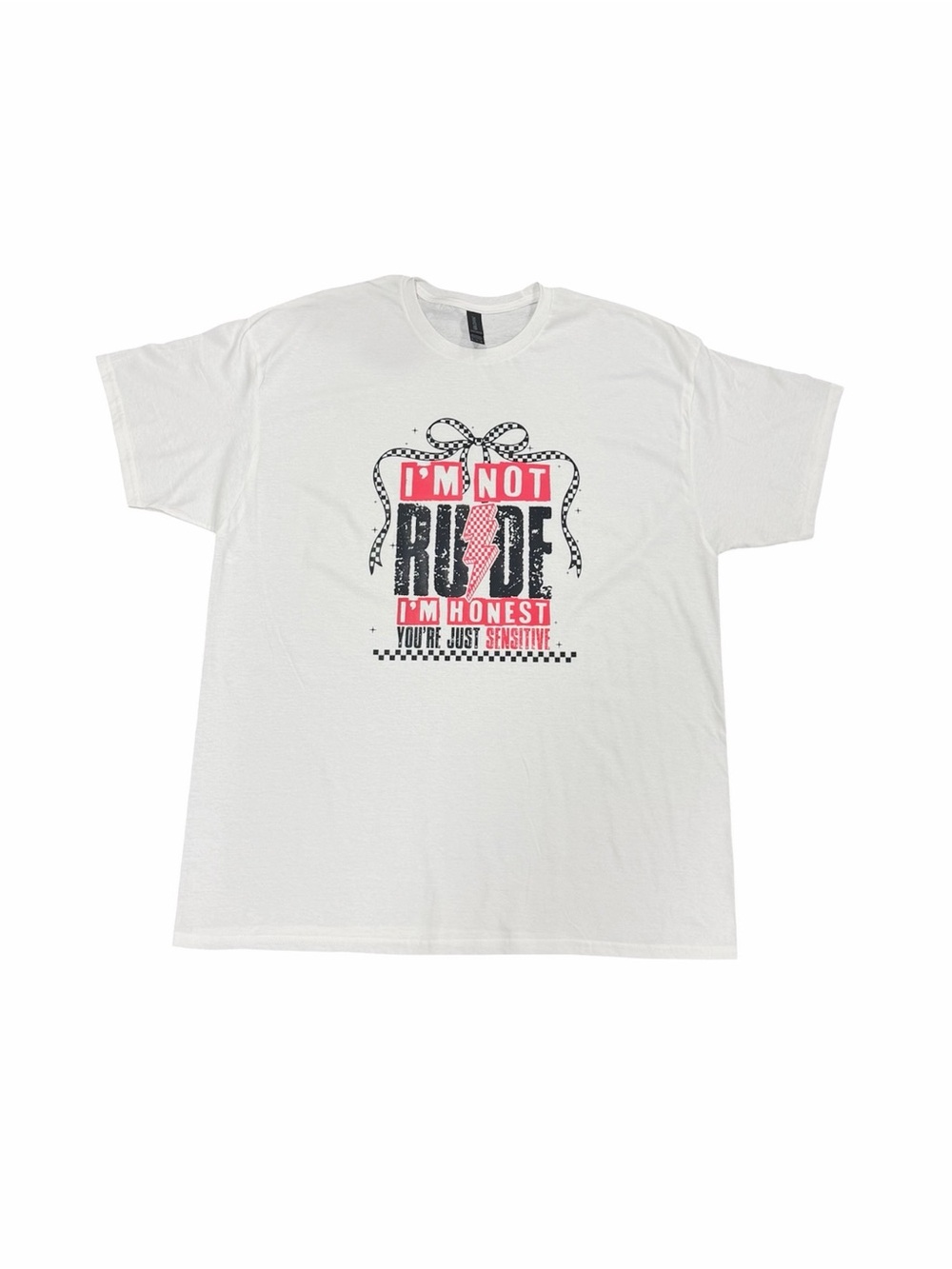I'm Not Rude Graphic Tee - White
